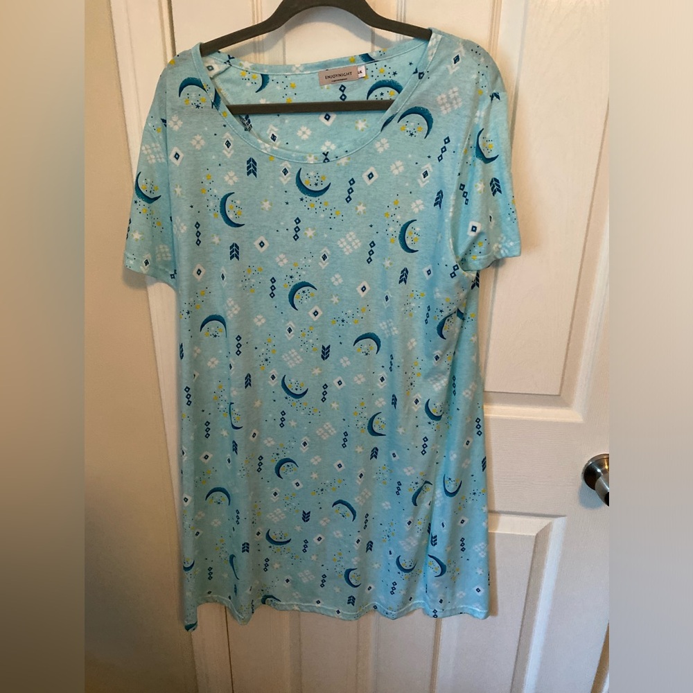 Blue Night Sky Patterned Night Shirt